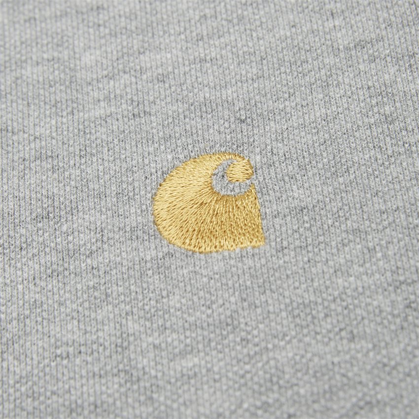 Carhartt WIP T-shirts L/S CHASE PIQUE POLO I027047  GREY HTR/GOLD